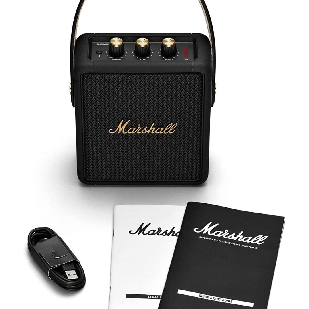 ENCEINTE MARSHALL STOCKWELL II (Bluetooth et Portable - Noir et Laiton - Autonomie 20h)