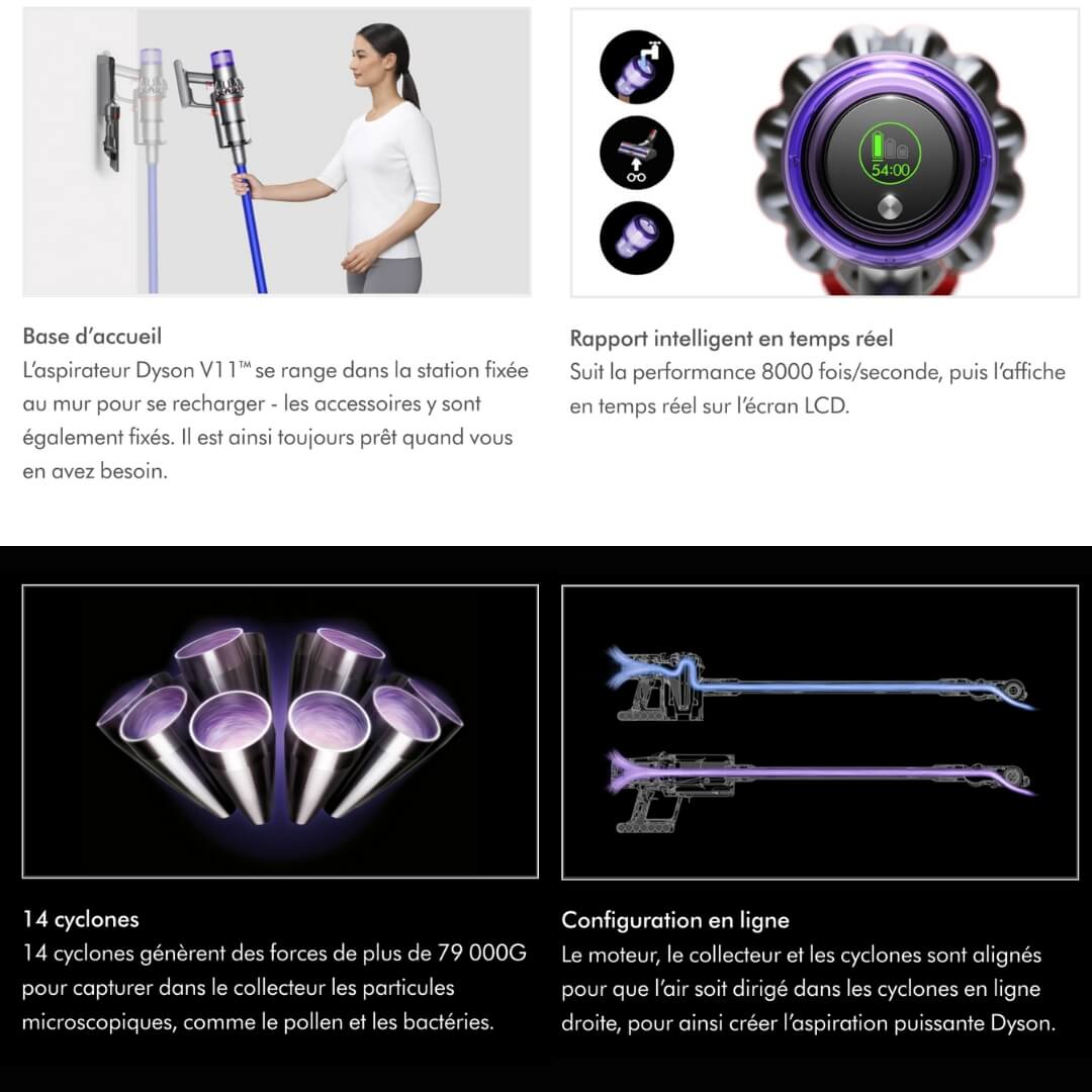 ASPIRATEUR DYSON CYCLONE V11™ ABSOLUTE + ACCESSOIRES